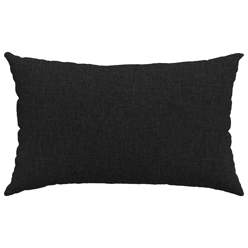 Sofakissen 2 Pcs 50 X 30 Cm Stoff Schwarz