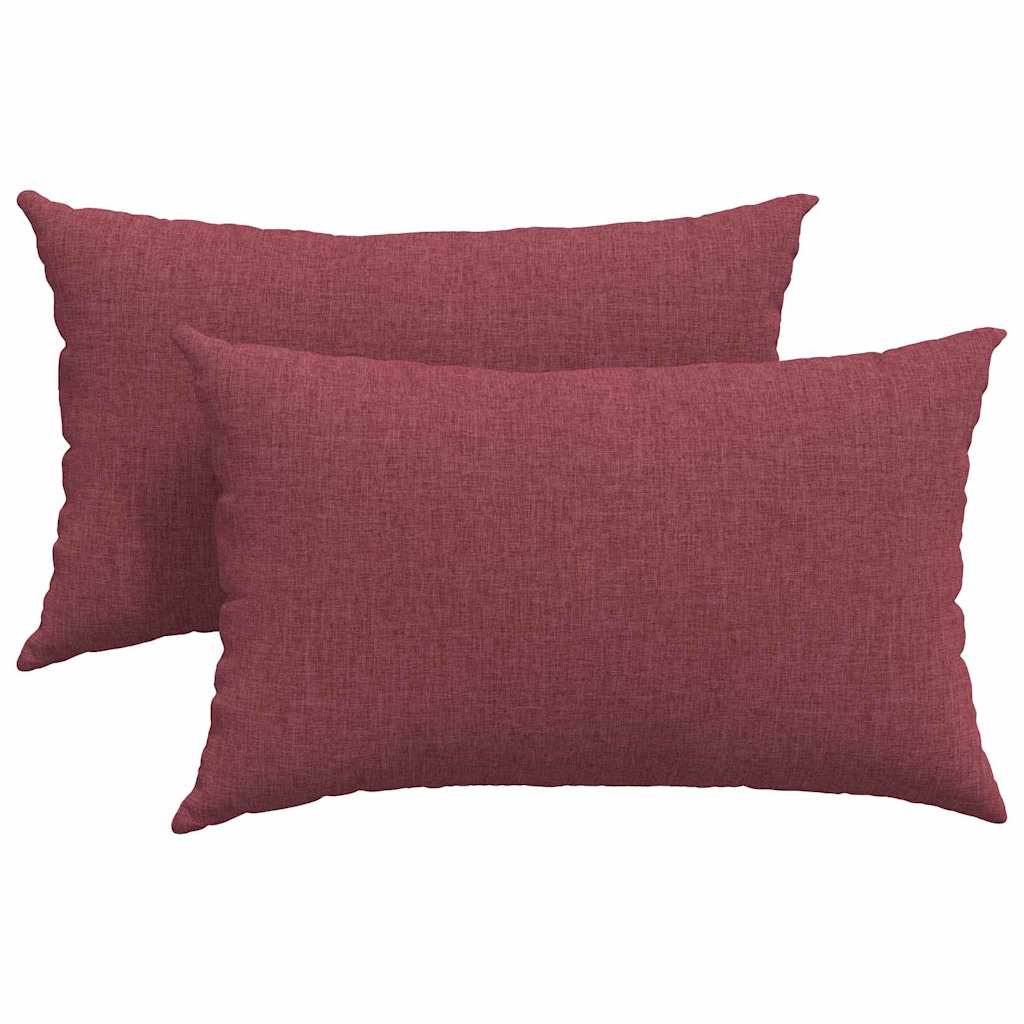 Sofakissen 2 Pcs 50 X 30 Cm Stoff Weinrot