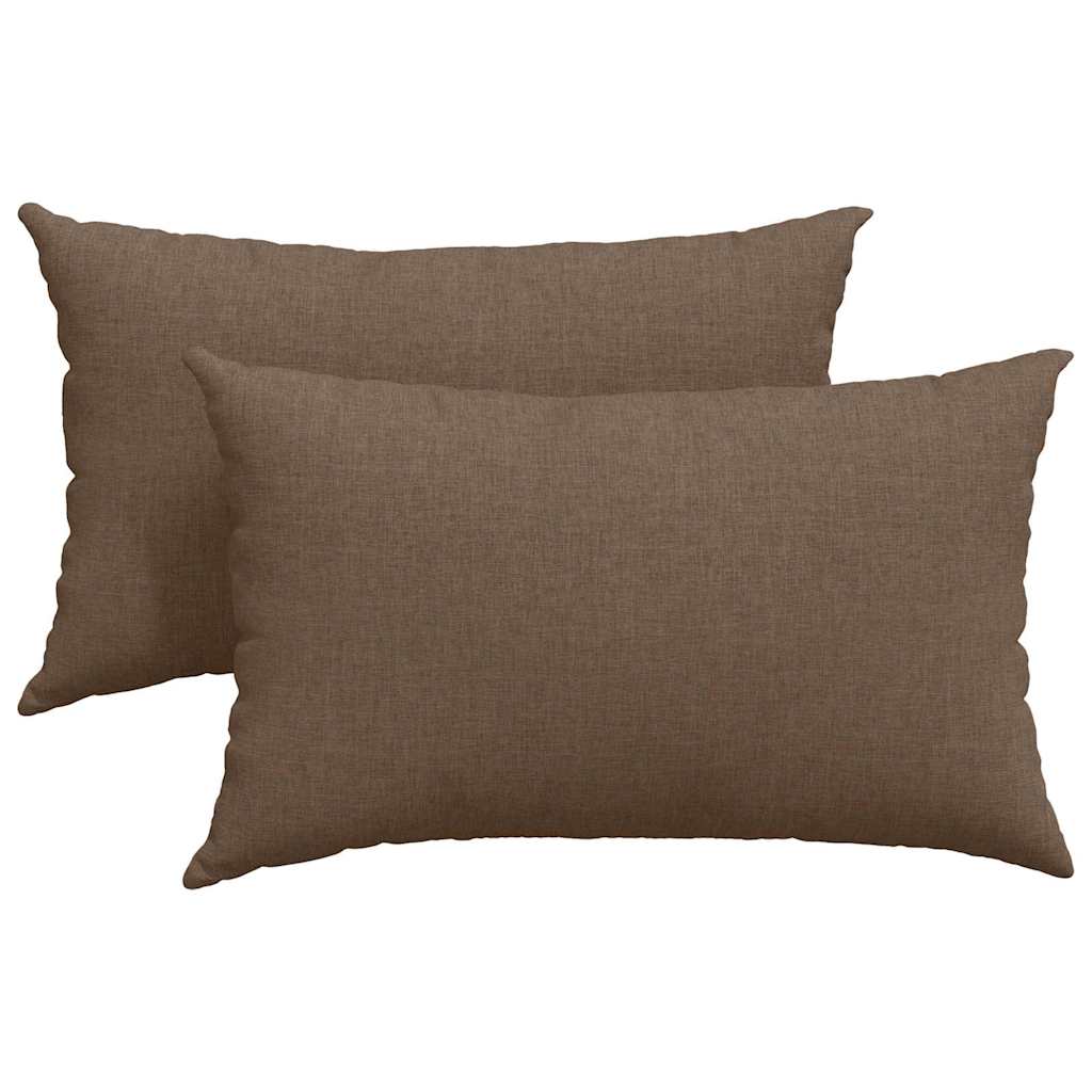 Sofakissen 2 Pcs 50 X 30 Cm Stoff Braun