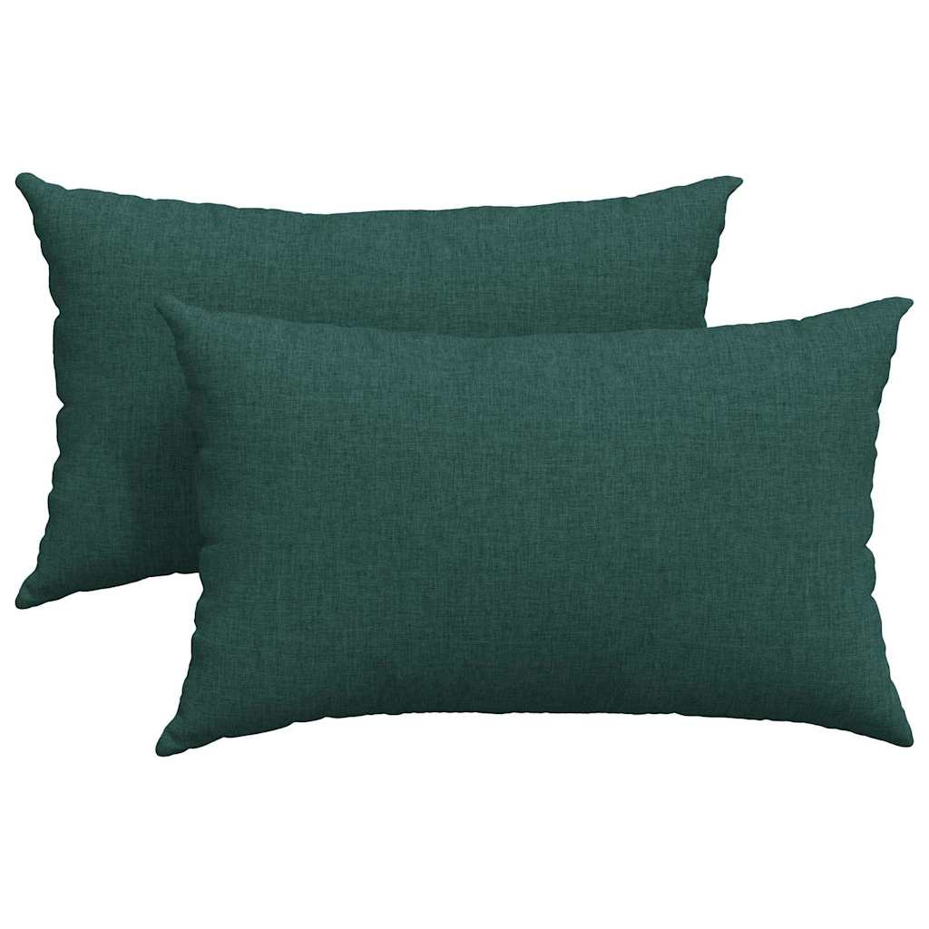 Sofakissen 2 Pcs 50 X 30 Cm Stoff Dunkelgrün