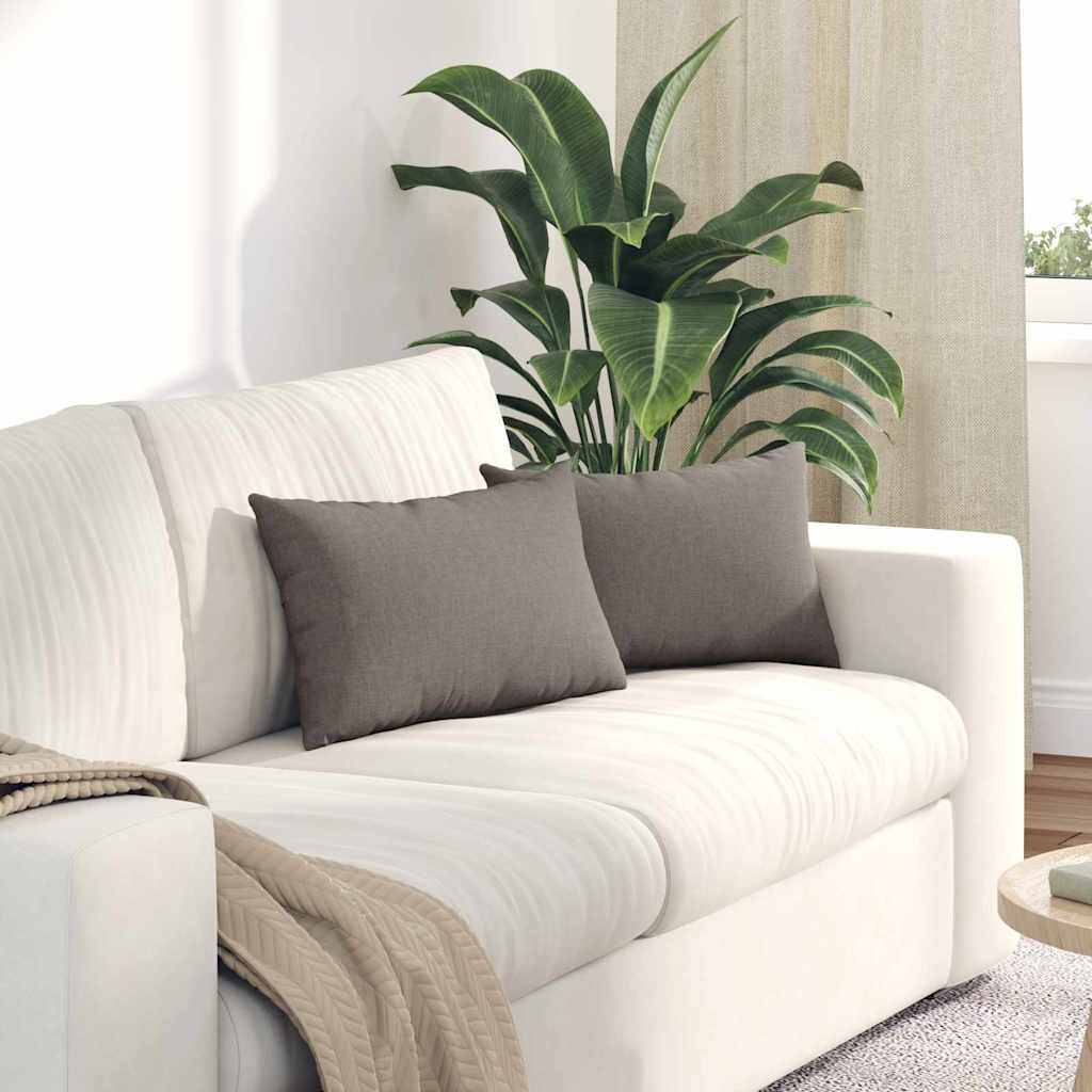 Sofakissen 2 Pcs 50 X 30 Cm Stoff Taupe