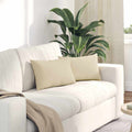Sofakissen 2 Pcs 50 X 30 Cm Stoff Creme