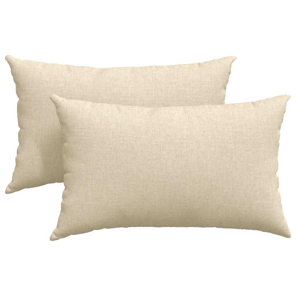 Sofakissen 2 Pcs 50 X 30 Cm Stoff Creme