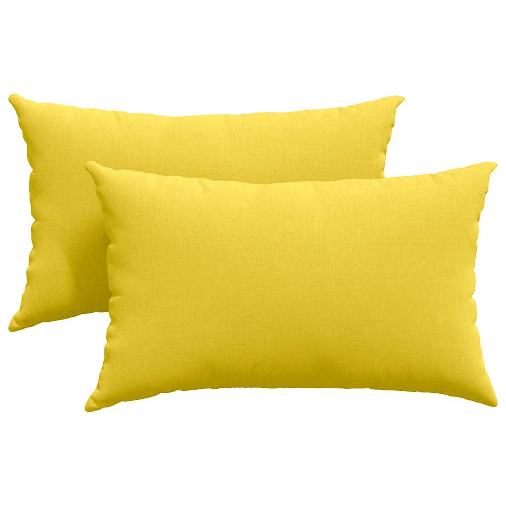Sofakissen 2 Pcs Helles Gelb 50 X 30 Cm Stoff Hellgelb