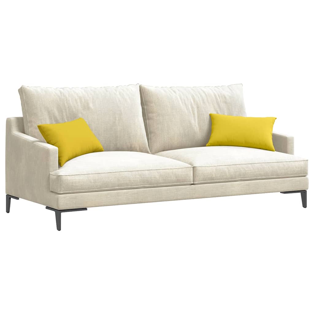 Sofakissen 2 Pcs Helles Gelb 50 X 30 Cm Stoff Hellgelb