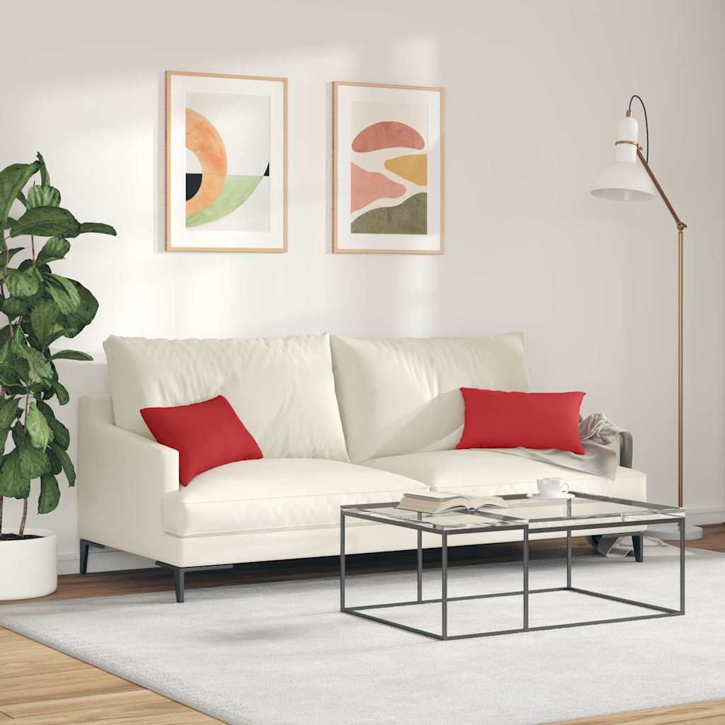 Sofakissen 2 Pcs 50 X 30 Cm Stoff Rot
