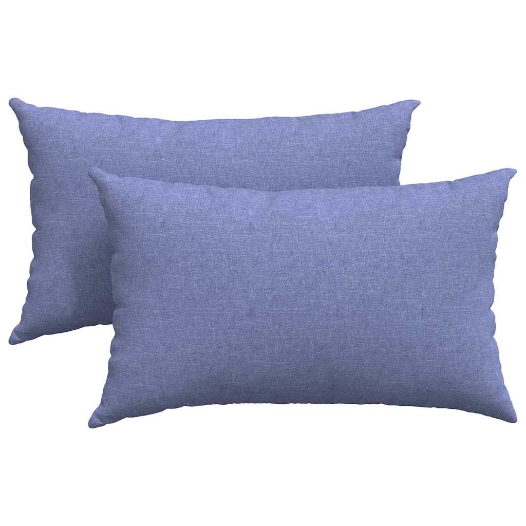 Sofakissen 2 Pcs 50 X 30 Cm Stoff Jeans Blau