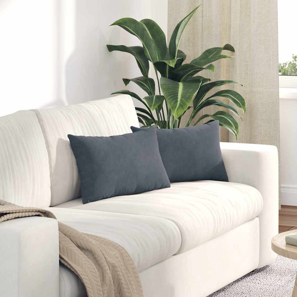 Sofakissen 2 Pcs 50 X 30 Cm Cordstoff Dunkelgrau