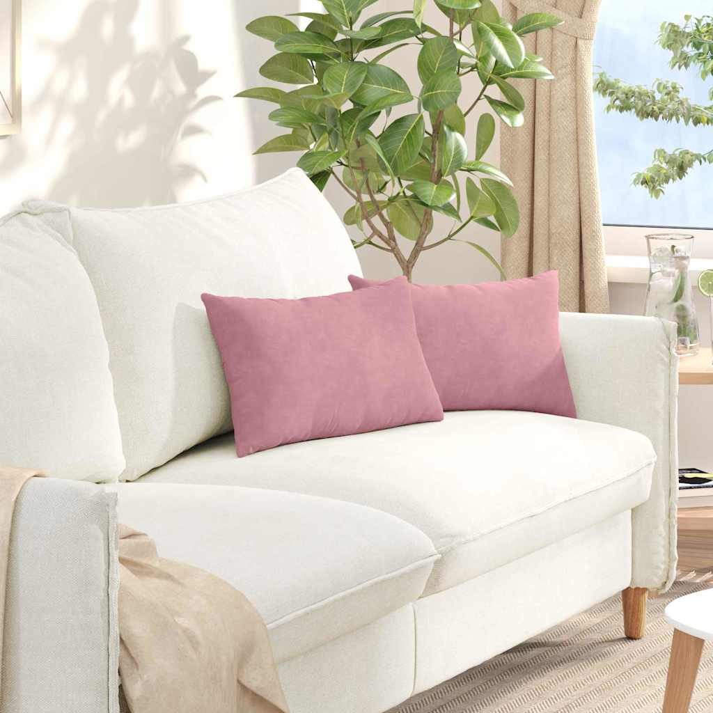 Sofakissen 2 Pcs 50 X 30 Cm Cordstoff Rosa