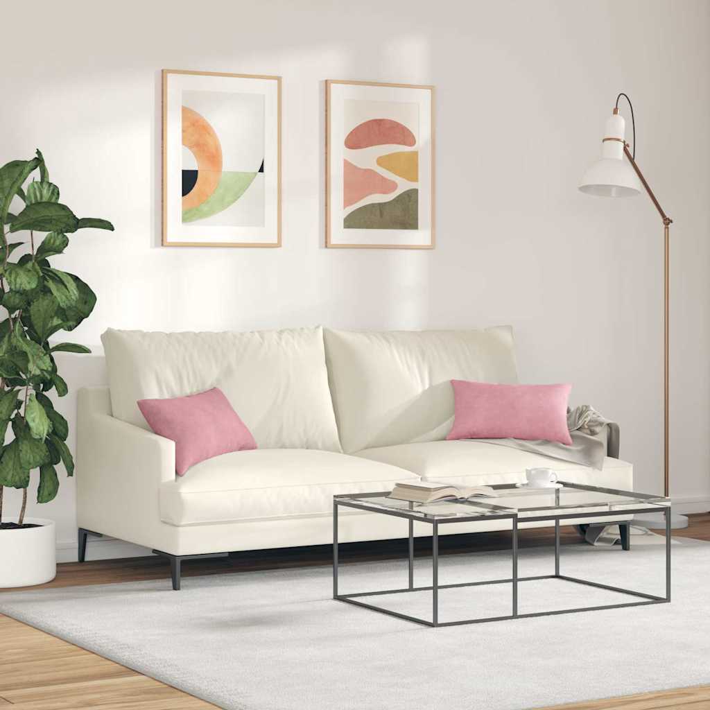 Sofakissen 2 Pcs 50 X 30 Cm Cordstoff Rosa