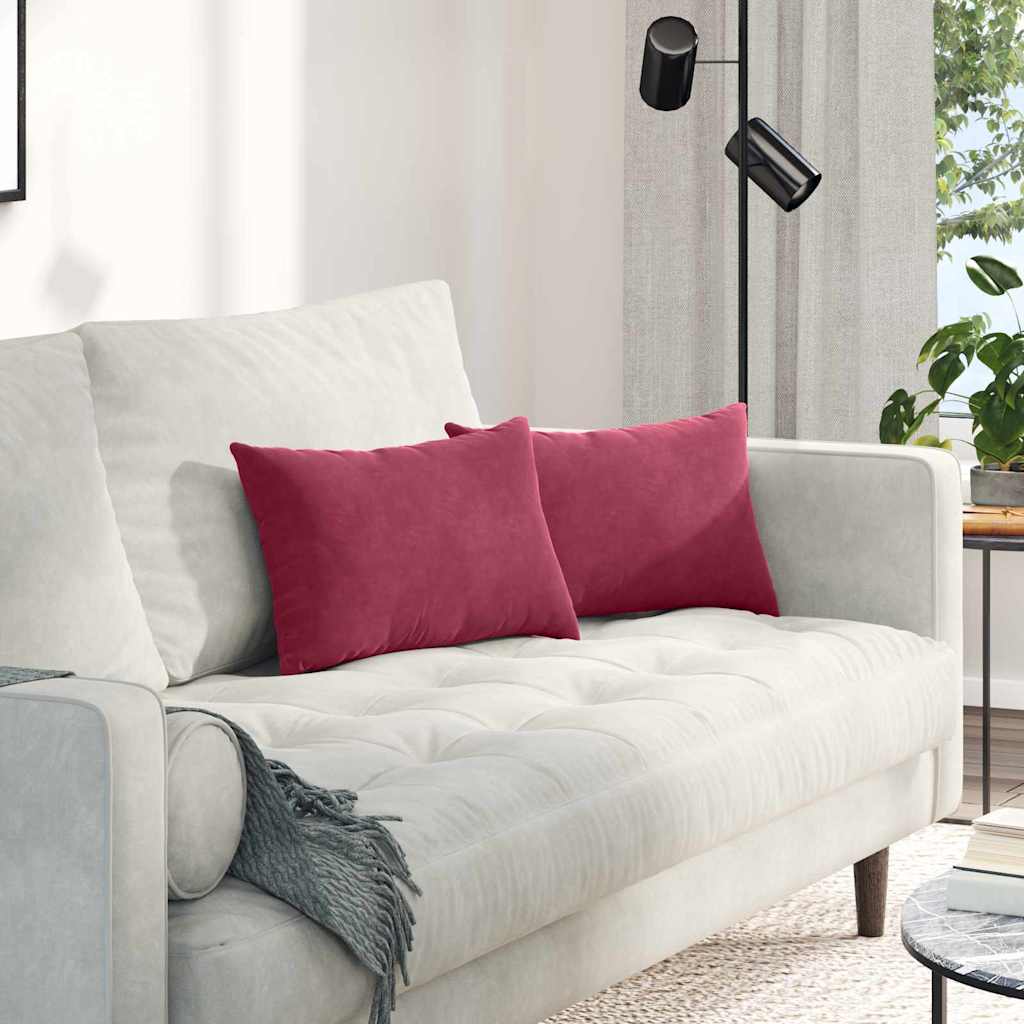 Sofakissen 2 Pcs 50 X 30 Cm Cordstoff Weinrot