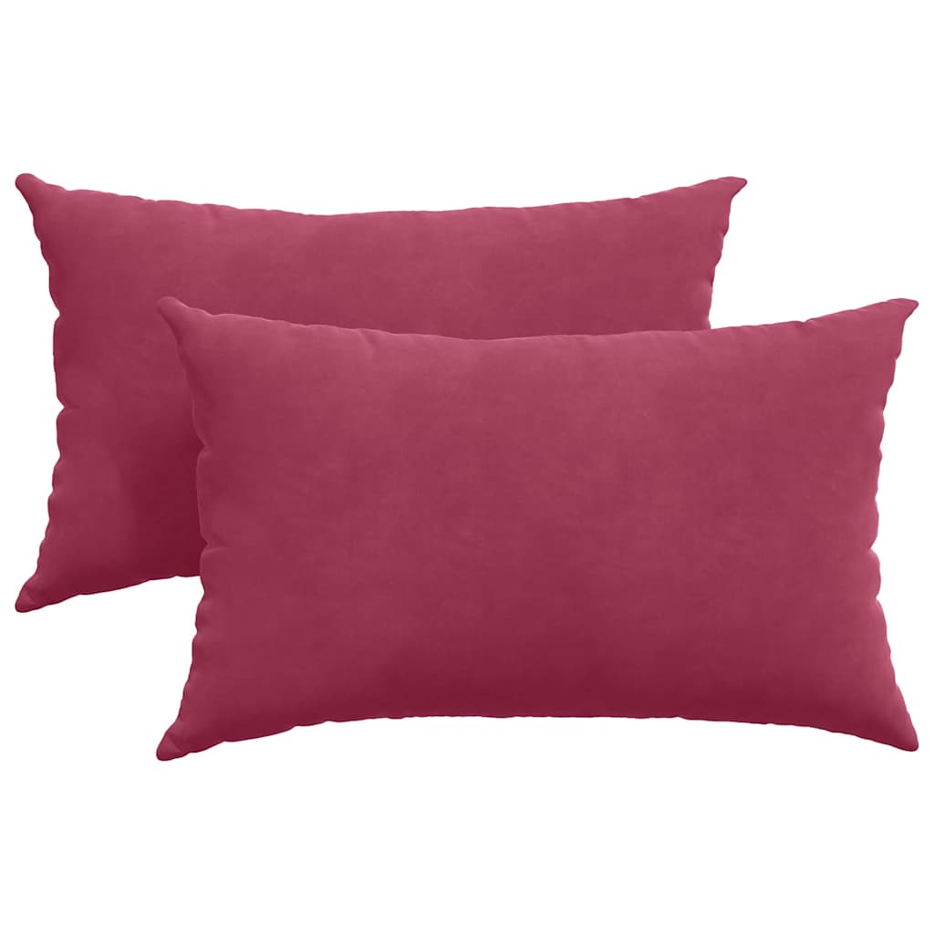 Sofakissen 2 Pcs 50 X 30 Cm Cordstoff Weinrot
