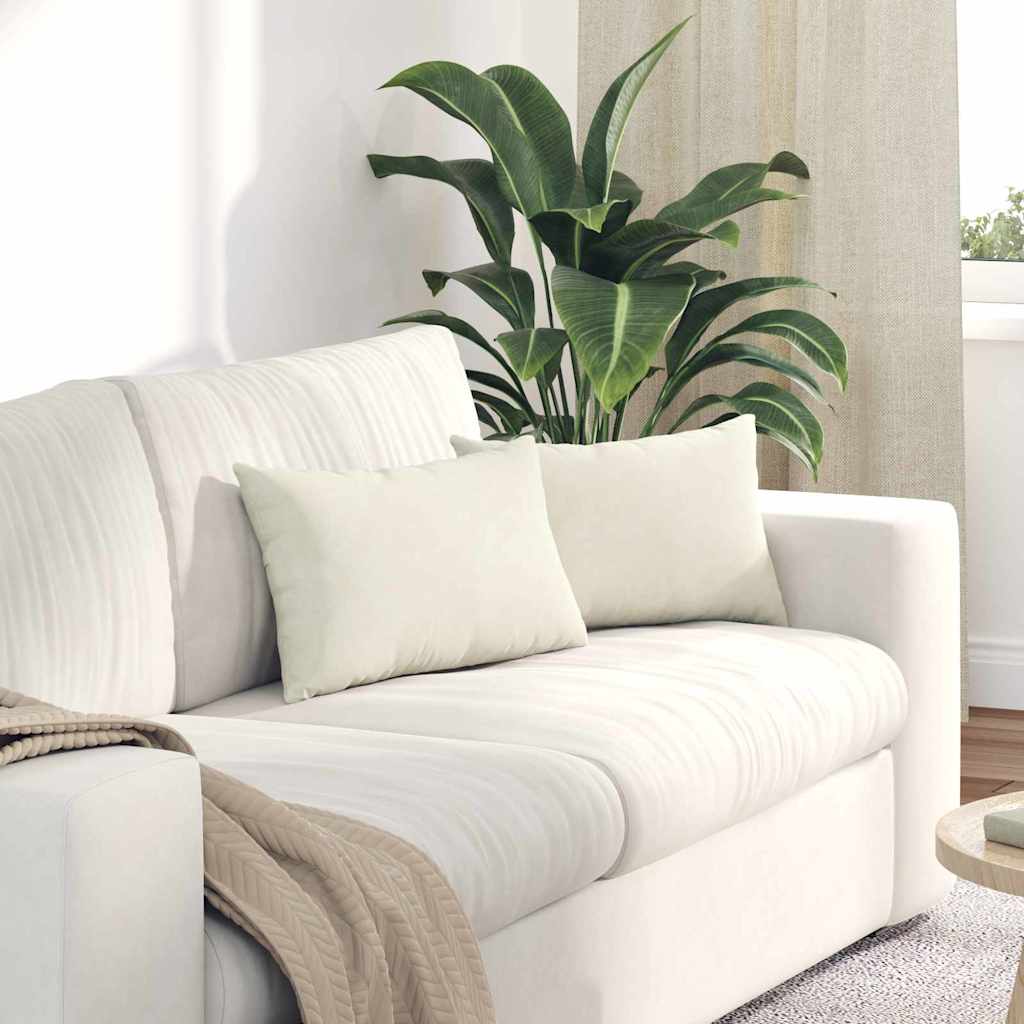 Sofakissen 2 Pcs 50 X 30 Cm Cordstoff Creme