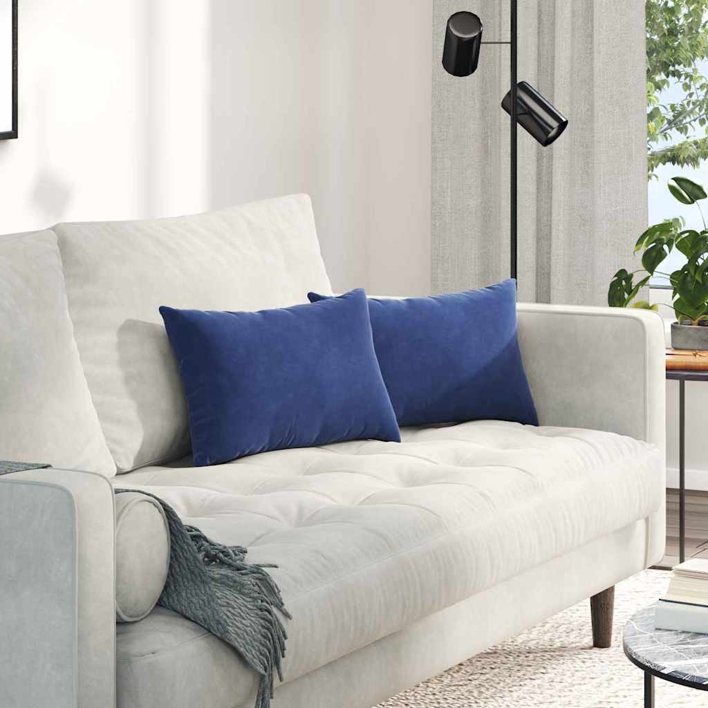 Sofakissen 2 Pcs 50 X 30 Cm Cordstoff Polizeiblau