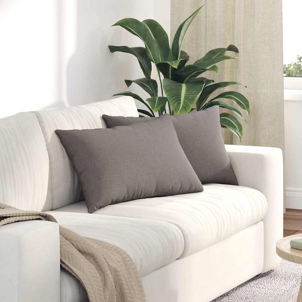 Sofakissen 2 Pcs 50 X 30 Cm Stoff Taupe