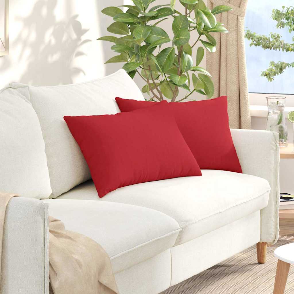 Sofakissen 2 Pcs 50 X 30 Cm Stoff Rot