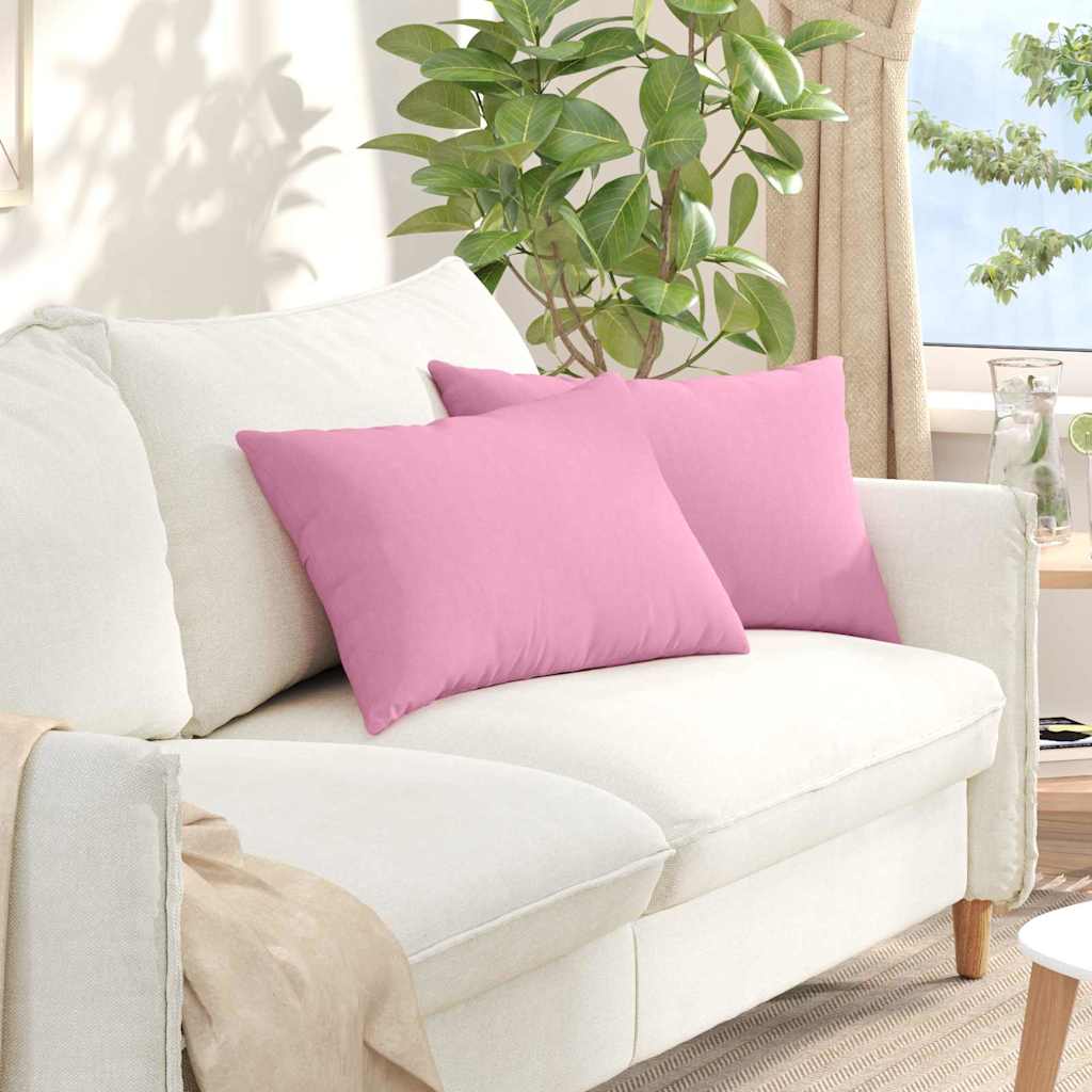 Sofakissen 2 Pcs 50 X 30 Cm Stoff Rosa