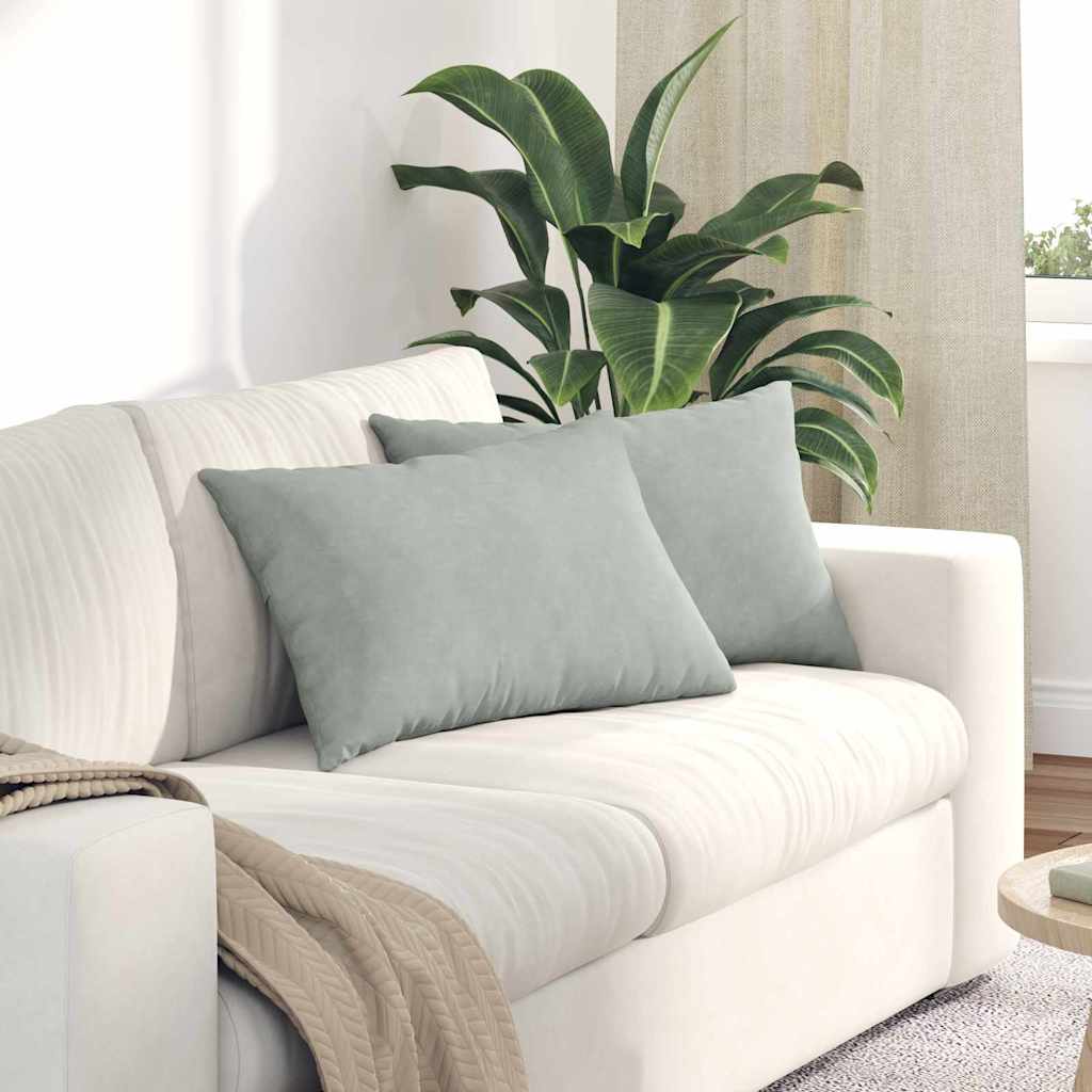 Sofakissen 2 Pcs 50 X 30 Cm Cordstoff Hellgrau