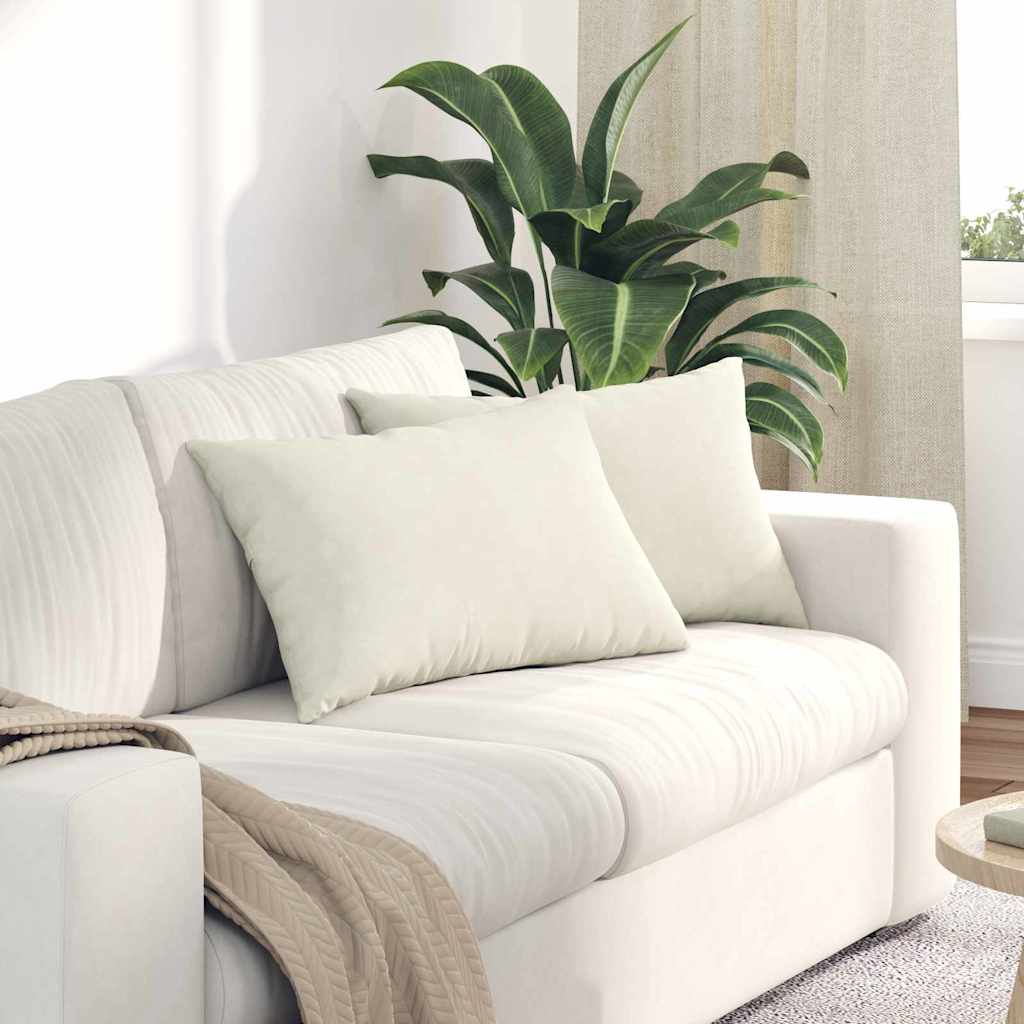 Sofakissen 2 Pcs 50 X 30 Cm Cordstoff Creme