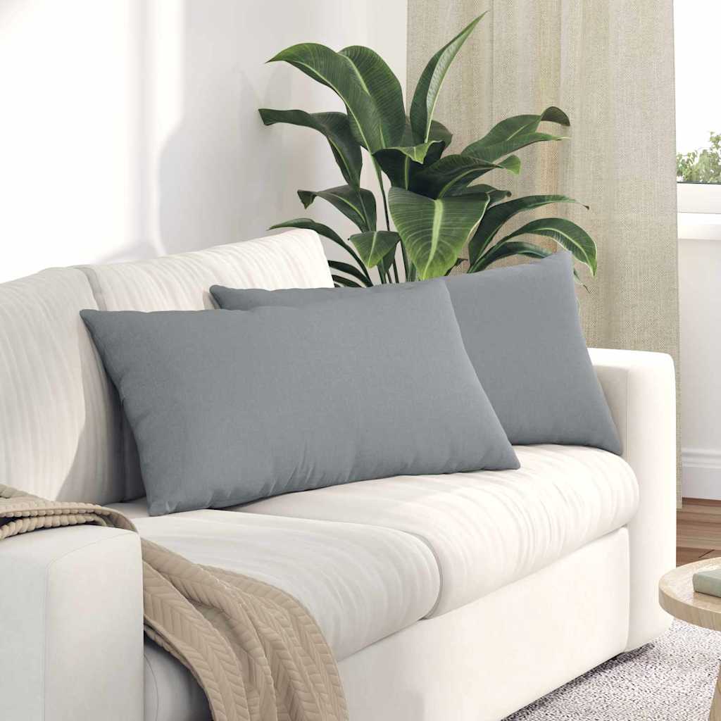 Sofakissen 2 Pcs 50 X 30 Cm Stoff Hellgrau