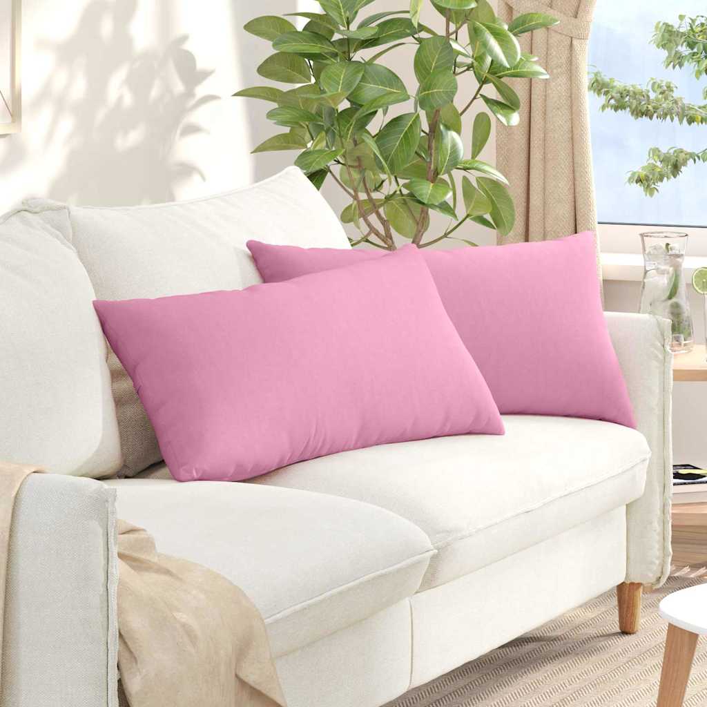 Sofakissen 2 Pcs 50 X 30 Cm Stoff Rosa