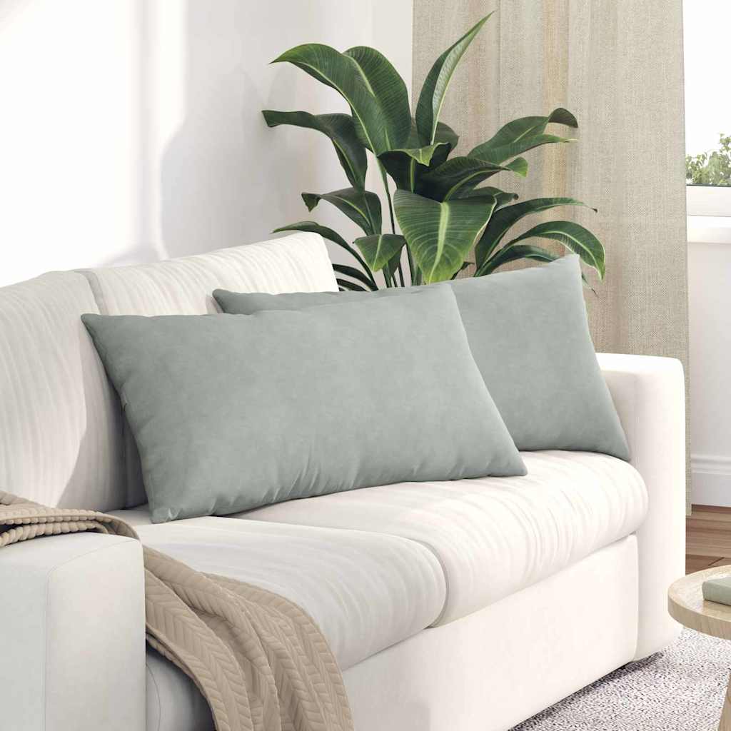 Sofakissen 2 Pcs 50 X 30 Cm Cordstoff Hellgrau