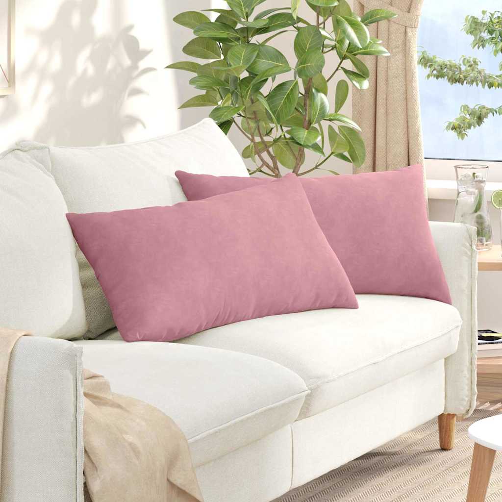 Sofakissen 2 Pcs 50 X 30 Cm Cordstoff Rosa