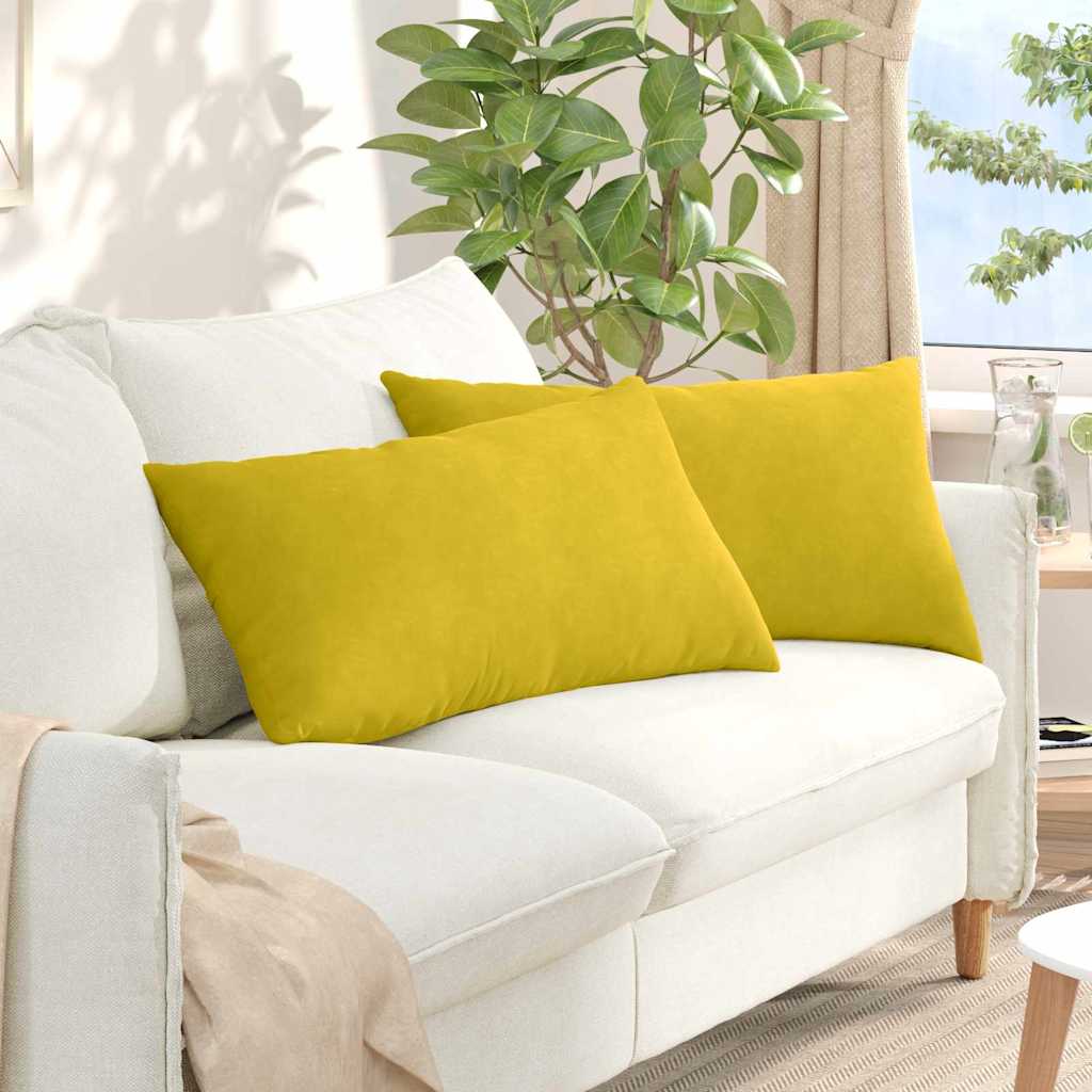 Sofakissen 2 Pcs 50 X 30 Cm Cordstoff Gelb