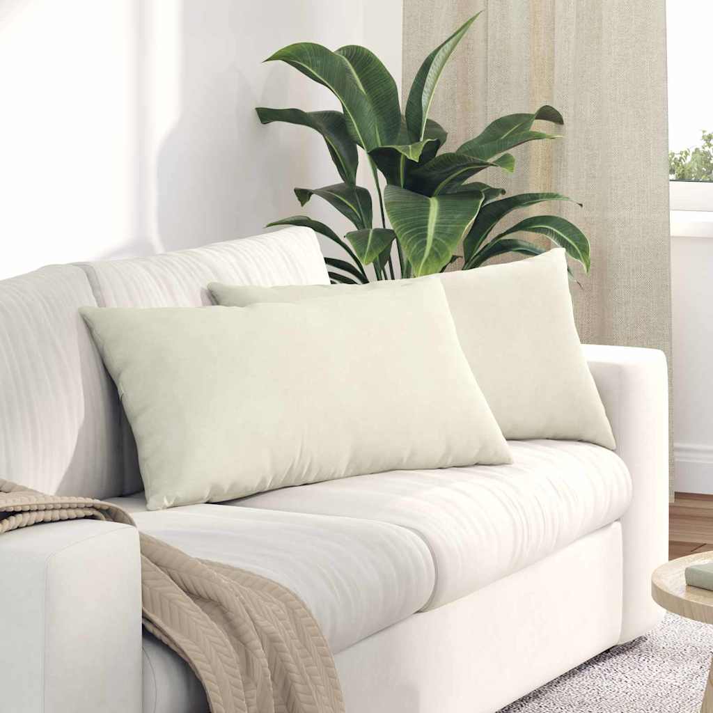 Sofakissen 2 Pcs 50 X 30 Cm Cordstoff Creme