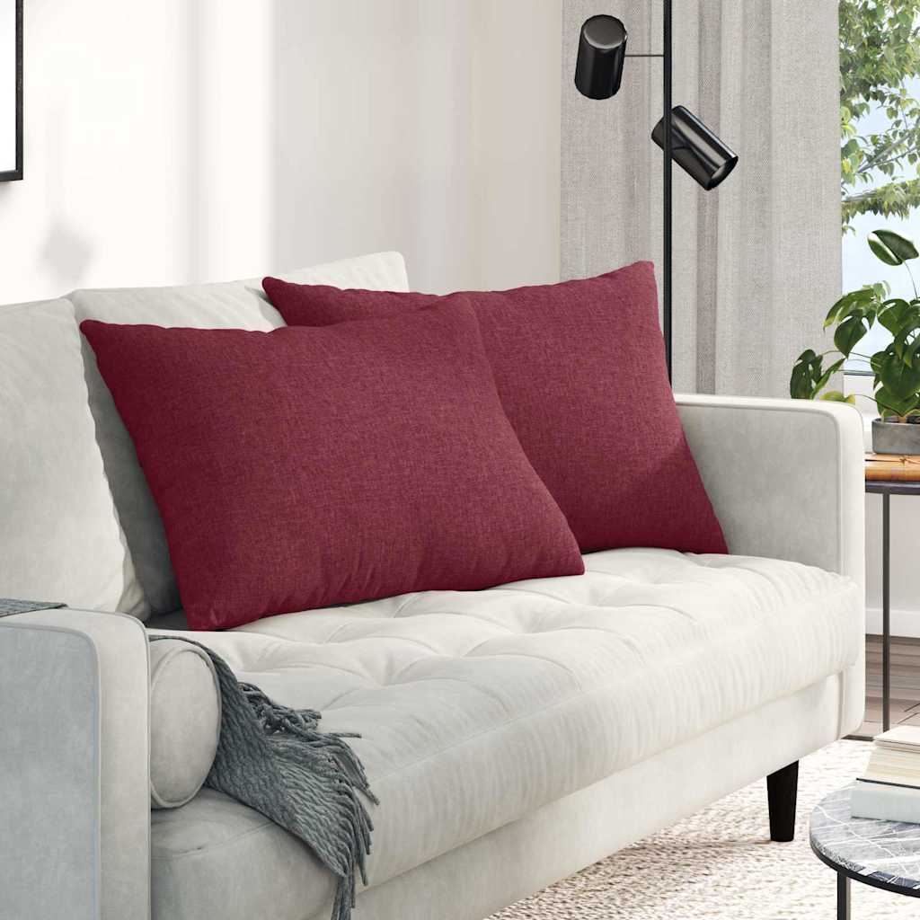 Sofakissen 2 Pcs 50 X 30 Cm Stoff Weinrot
