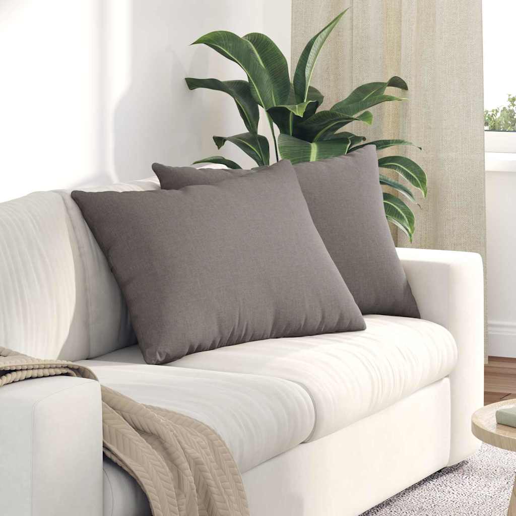 Sofakissen 2 Pcs 50 X 30 Cm Stoff Taupe