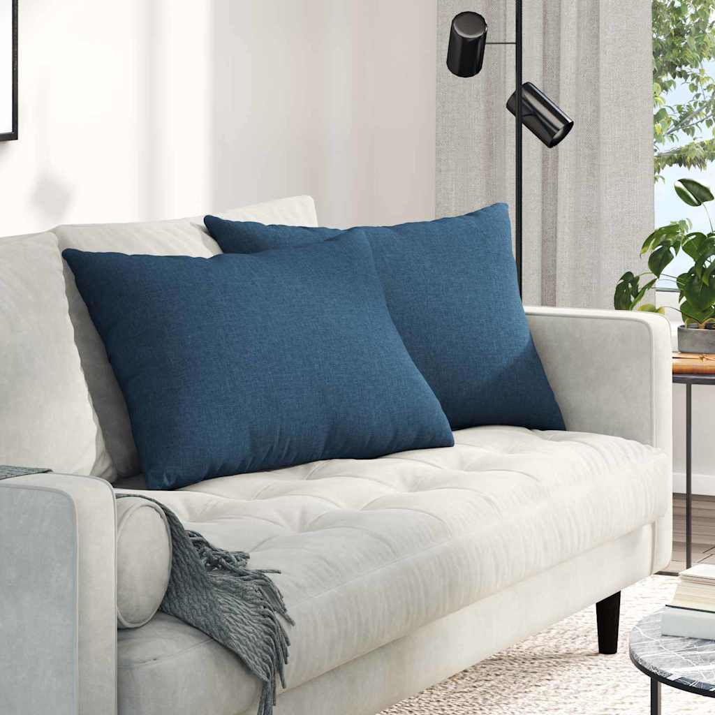 Sofakissen 2 Pcs 50 X 30 Cm Stoff Blau