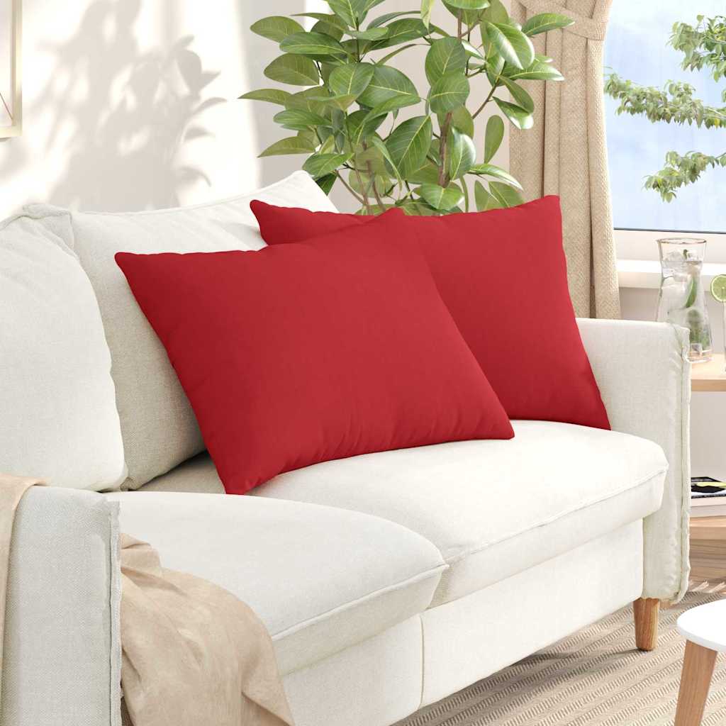 Sofakissen 2 Pcs 50 X 30 Cm Stoff Rot