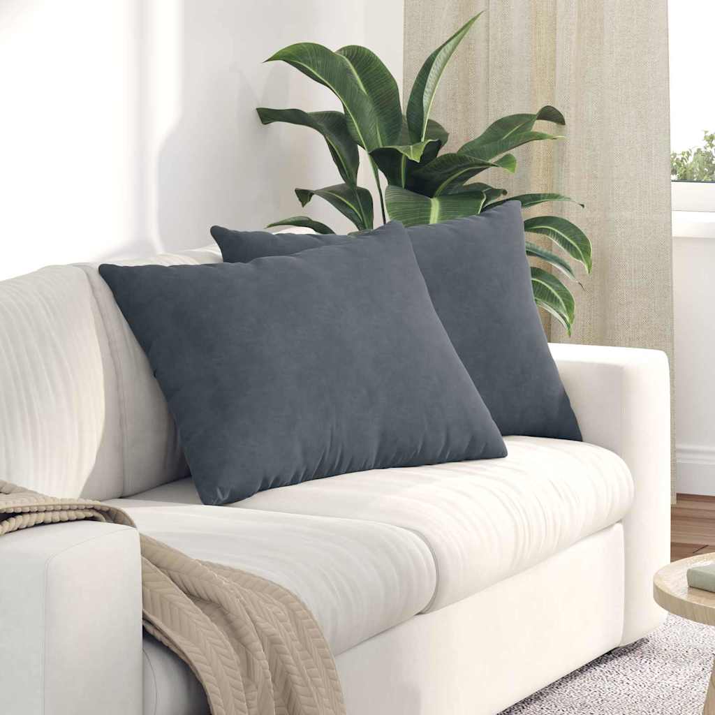 Sofakissen 2 Pcs 50 X 30 Cm Cordstoff Dunkelgrau