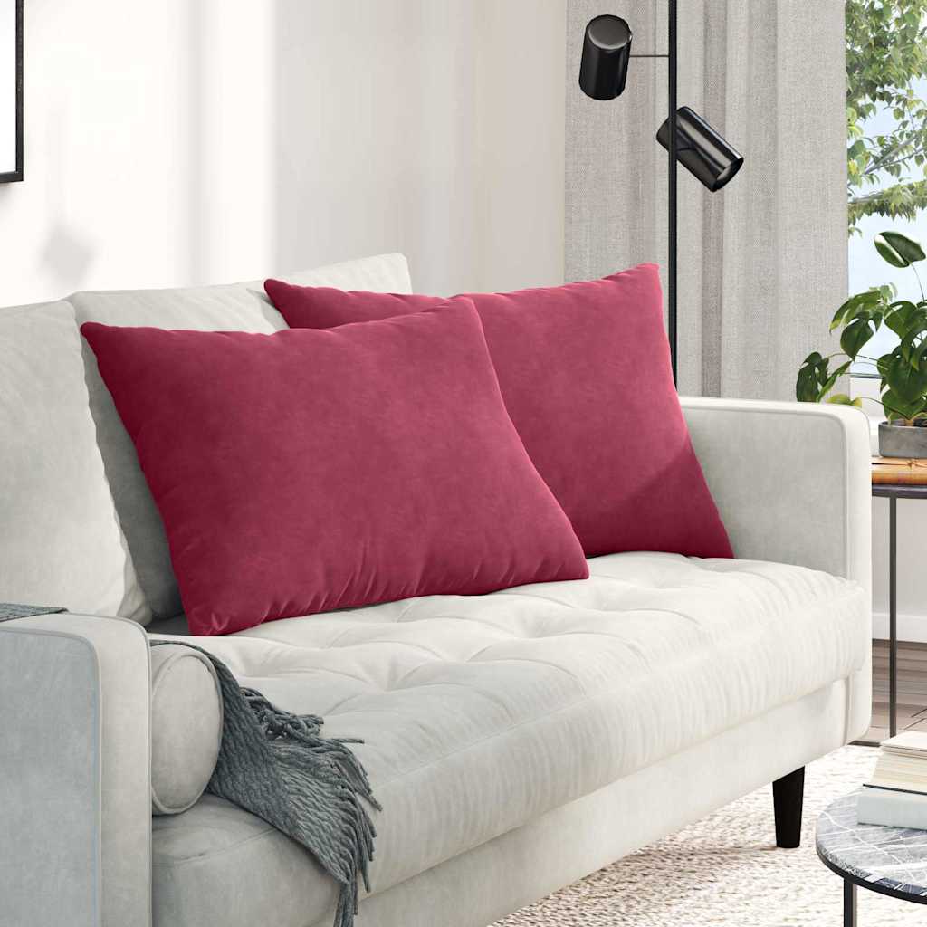 Sofakissen 2 Pcs 50 X 30 Cm Cordstoff Weinrot