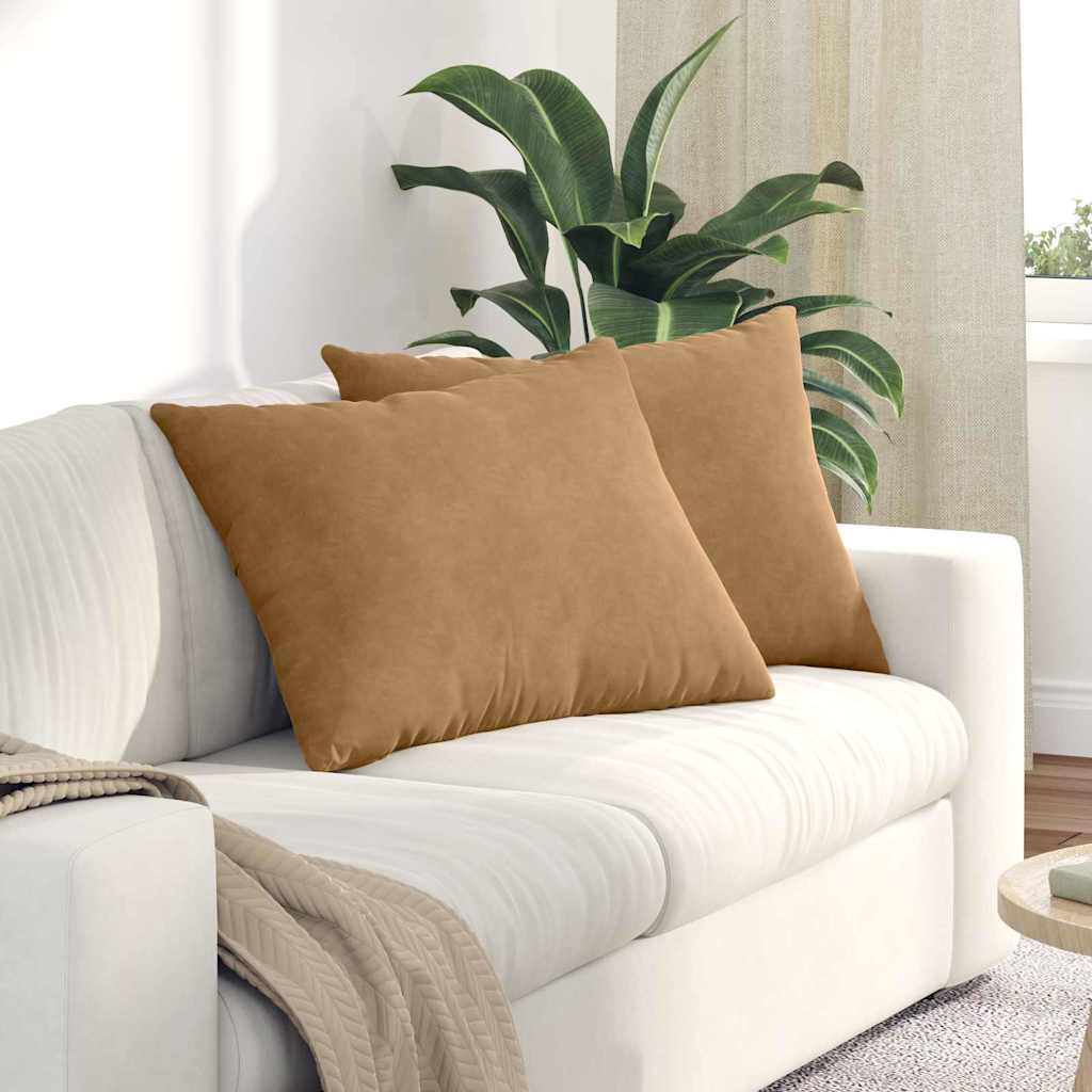 Sofakissen 2 Pcs 50 X 30 Cm Cordstoff Braun