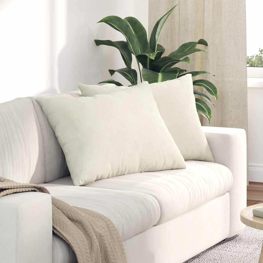 Sofakissen 2 Pcs 50 X 30 Cm Cordstoff Creme