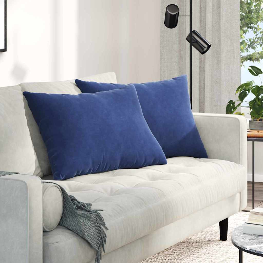 Sofakissen 2 Pcs 50 X 30 Cm Cordstoff Polizeiblau
