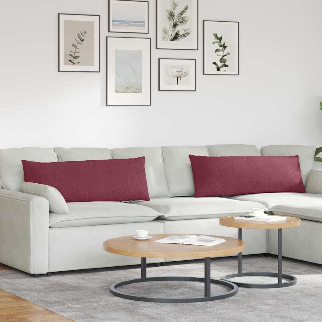 Sofakissen 2 Pcs 50 X 30 Cm Stoff Weinrot