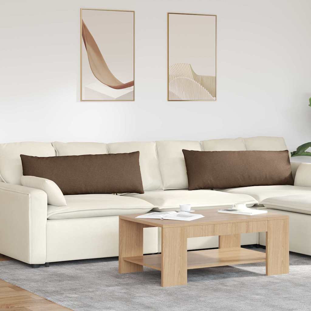 Sofakissen 2 Pcs 50 X 30 Cm Stoff Braun