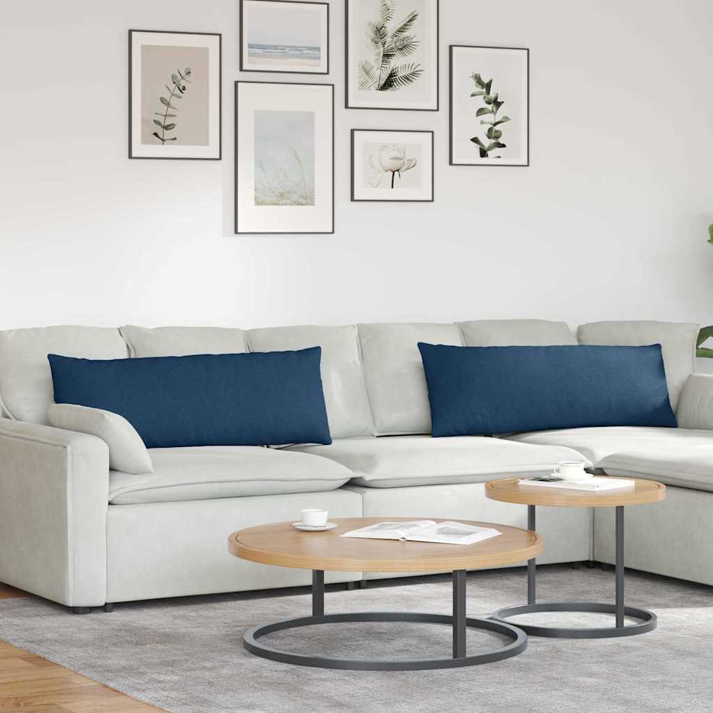 Sofakissen 2 Pcs 50 X 30 Cm Stoff Blau
