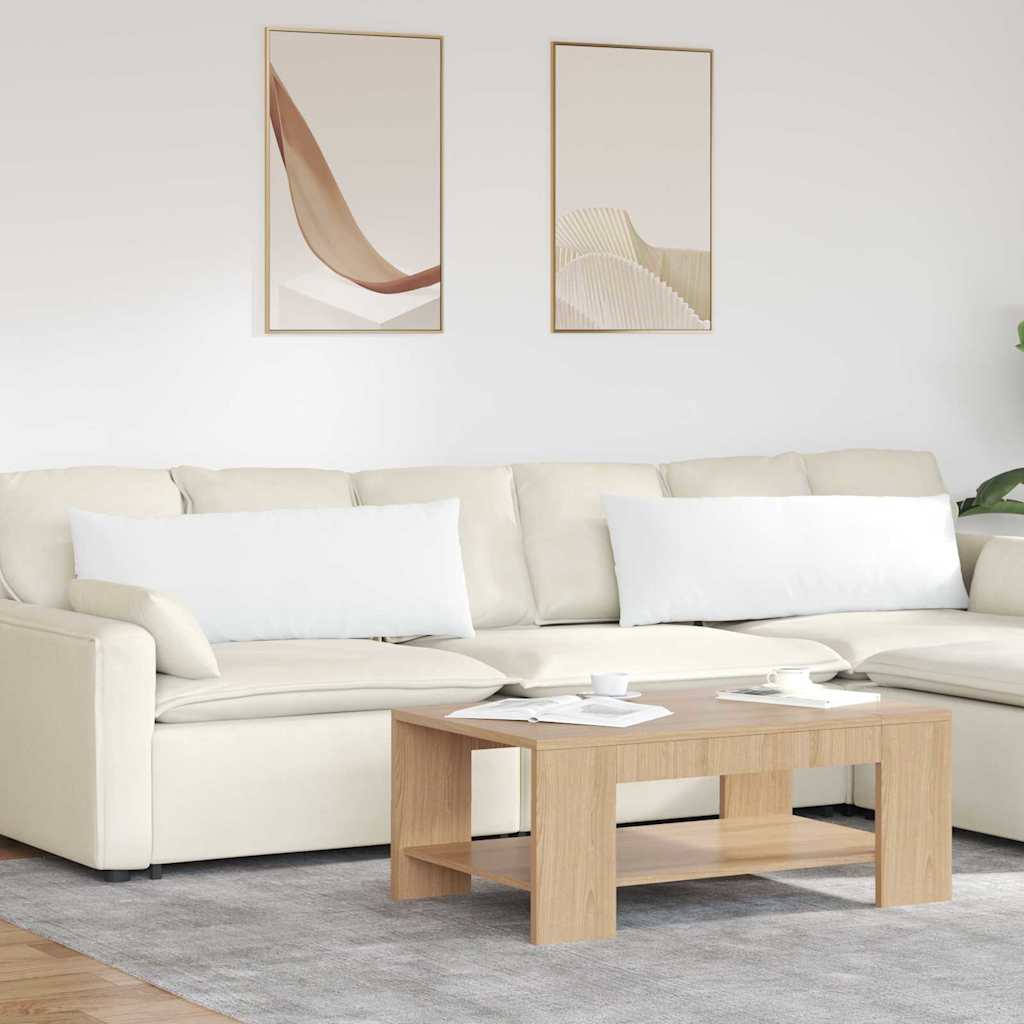 Sofakissen 2 Pcs 50 X 30 Cm Stoff Weiß