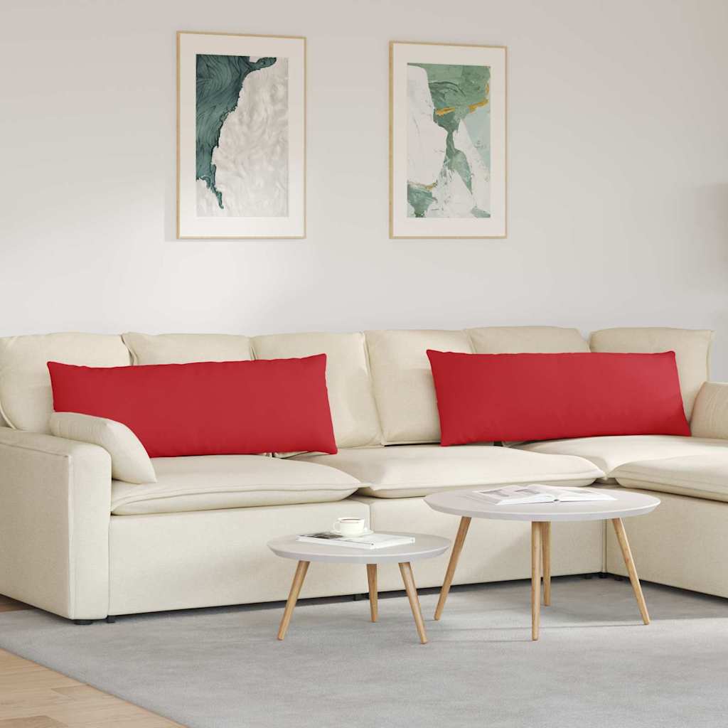 Sofakissen 2 Pcs 50 X 30 Cm Stoff Rot