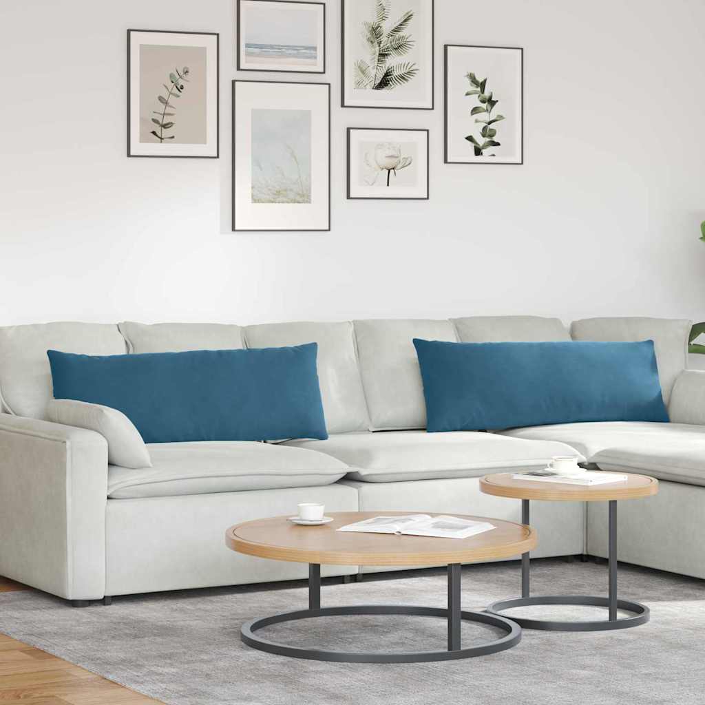 Sofakissen 2 Pcs 50 X 30 Cm Cordstoff Blau