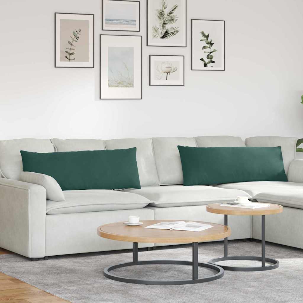 Sofakissen 2 Pcs 50 X 30 Cm Cordstoff Dunkelgrün