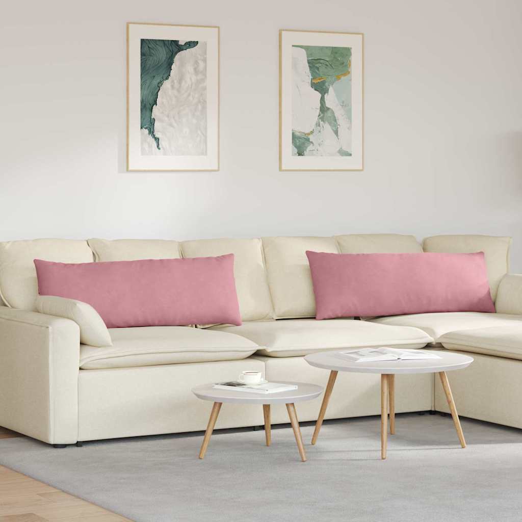 Sofakissen 2 Pcs 50 X 30 Cm Cordstoff Rosa