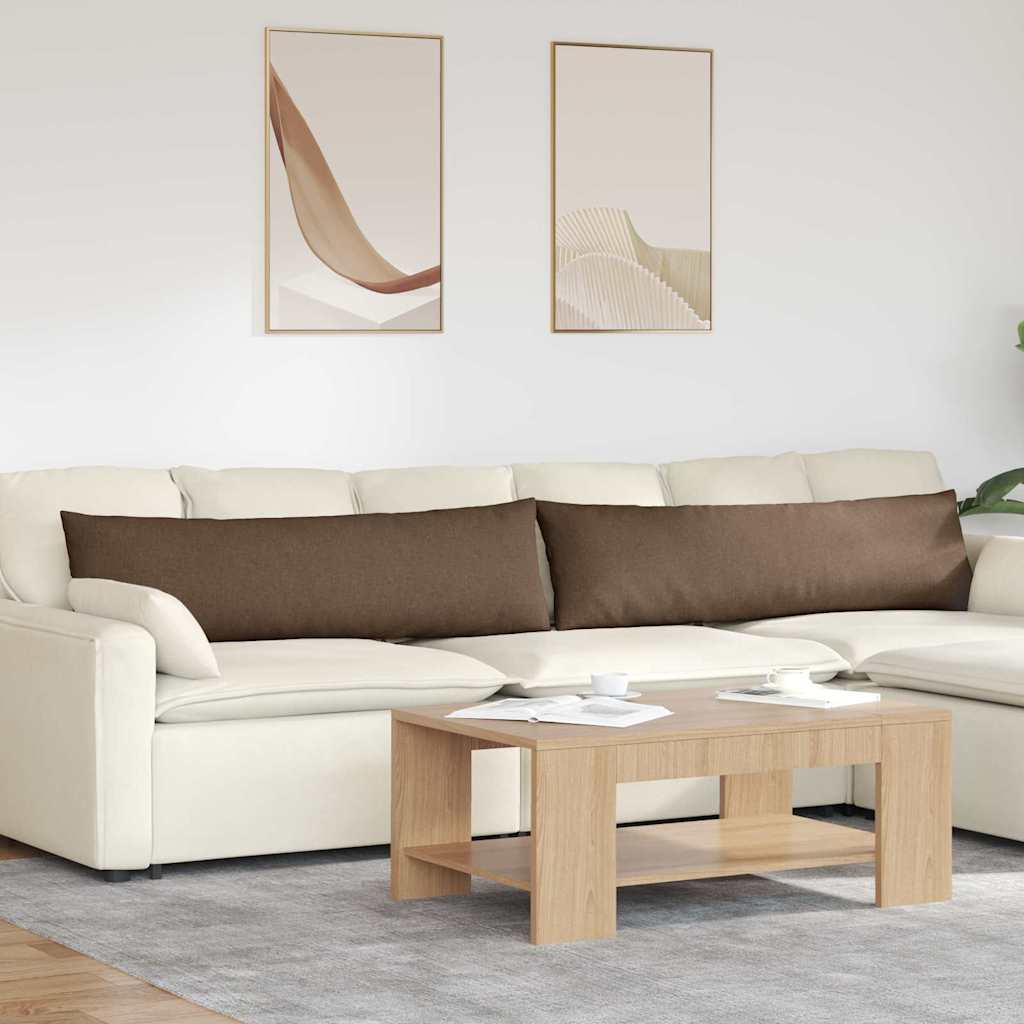 Sofakissen 2 Pcs 50 X 30 Cm Stoff Braun
