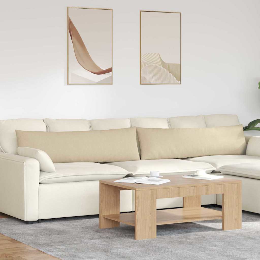 Sofakissen 2 Pcs 50 X 30 Cm Stoff Creme