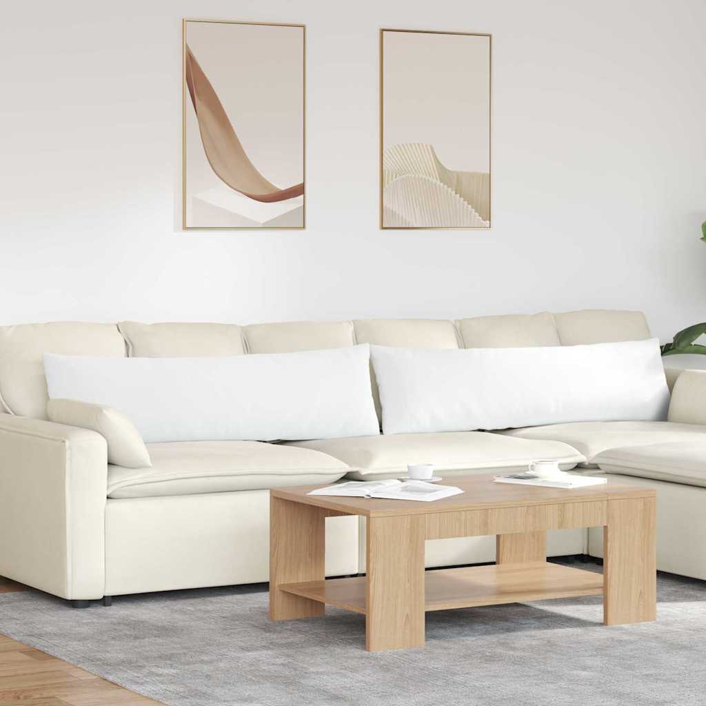 Sofakissen 2 Pcs 50 X 30 Cm Stoff Weiß