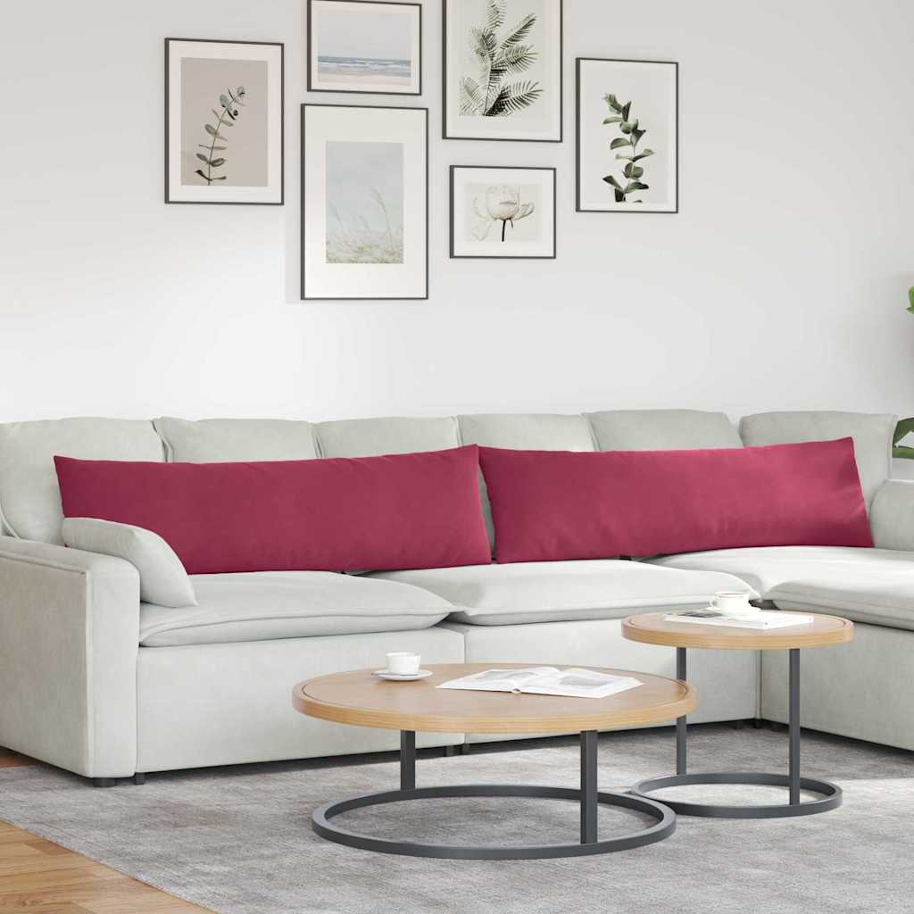 Sofakissen 2 Pcs 50 X 30 Cm Cordstoff Weinrot